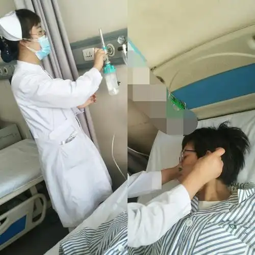 遵医嘱葛护士给患者吸氧6–8l/分.