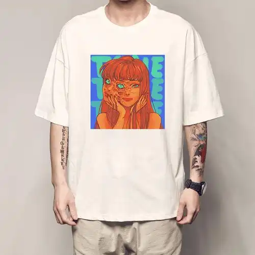 棉伊藤润二川上富江t恤双一短袖漩涡衣服人间失格周边白色2733富江2xl