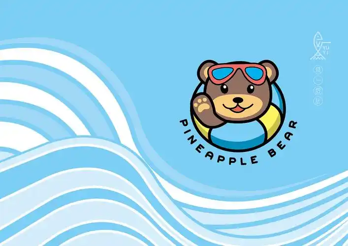 卡通熊游泳馆logo设计