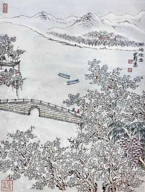 《断桥残雪》▲《平湖秋月》▲《苏堤春晓》