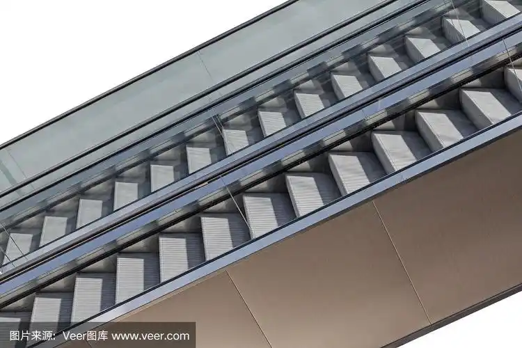 关闭自动扶梯,侧视图为白色背景