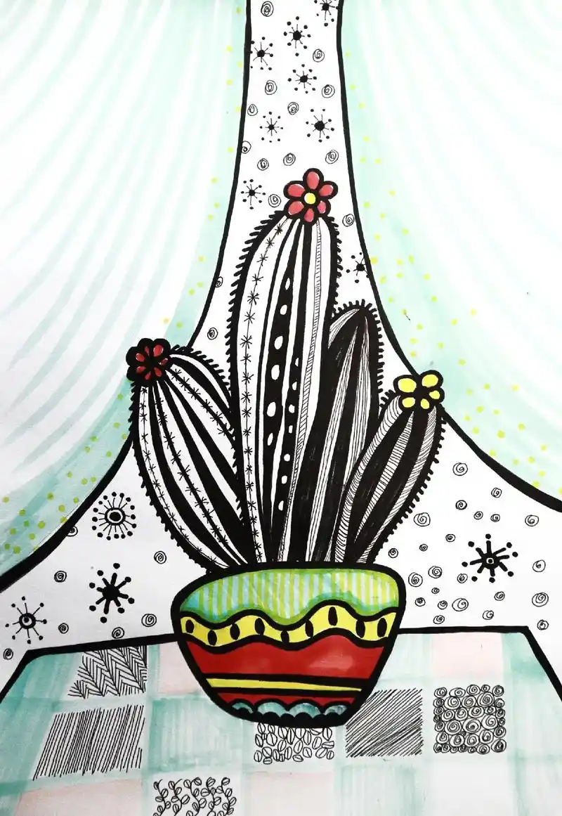 少儿美术考级13级线描临摹卡分享