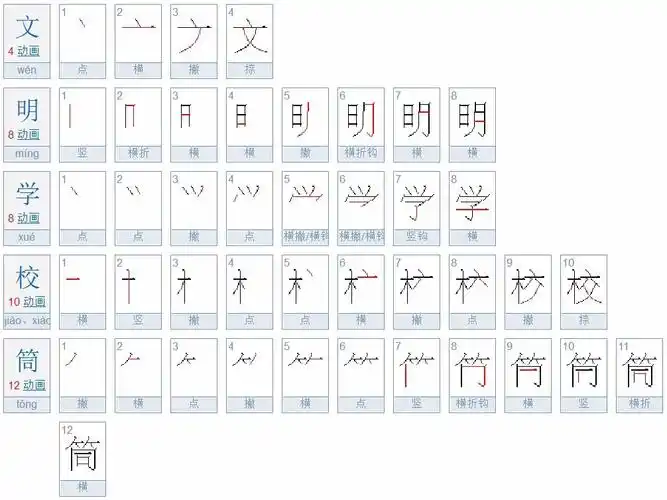 文明学校筒笔画