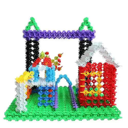 熙悦 薄片雪花片积木 塑料积木拼插玩具300片