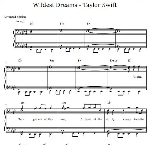 taylorswift–wildestdreams钢琴谱