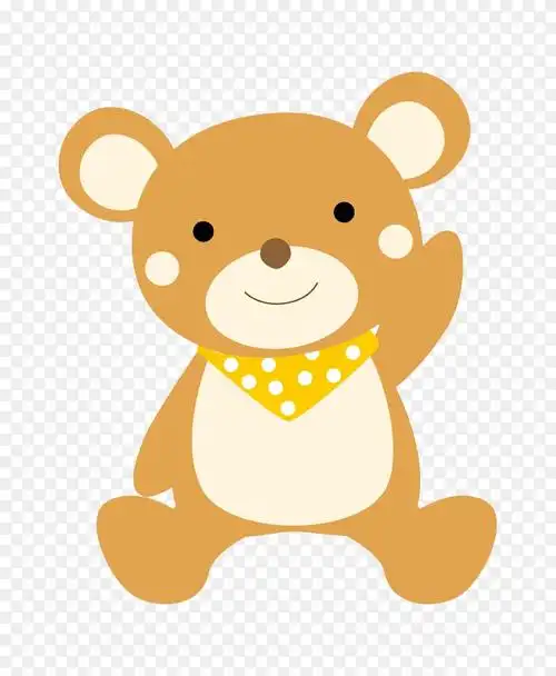 png可爱的熊举起左手.图片