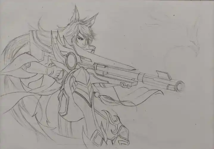 百里守约朱雀志素描构图