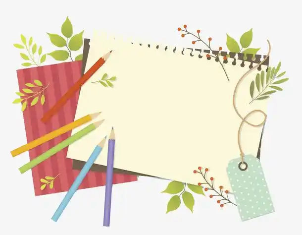 卡通彩笔画纸免抠图