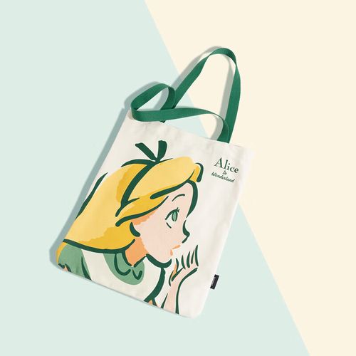 布袋包女帆布包帆布袋包包女单肩包 白色 水彩画