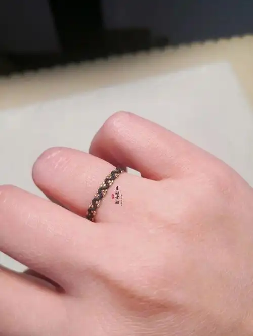 18k咪咪小珠子编的戒指