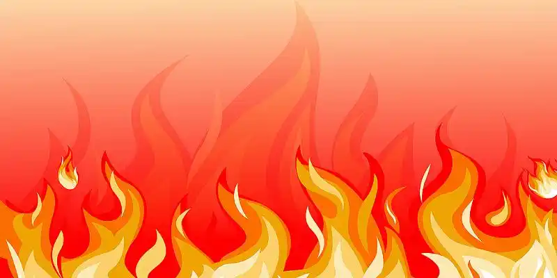 红色卡通简约火焰火光活动展板背景