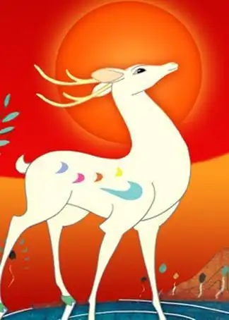 七彩神鹿的简笔画