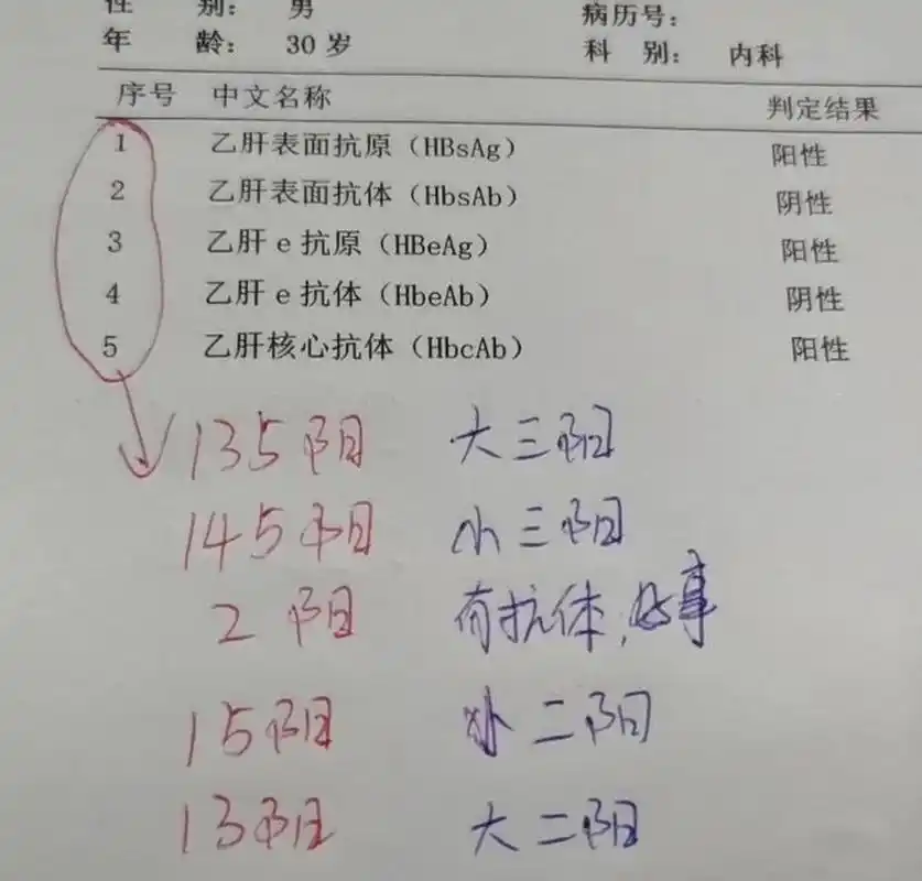 乙肝五项怎么看?