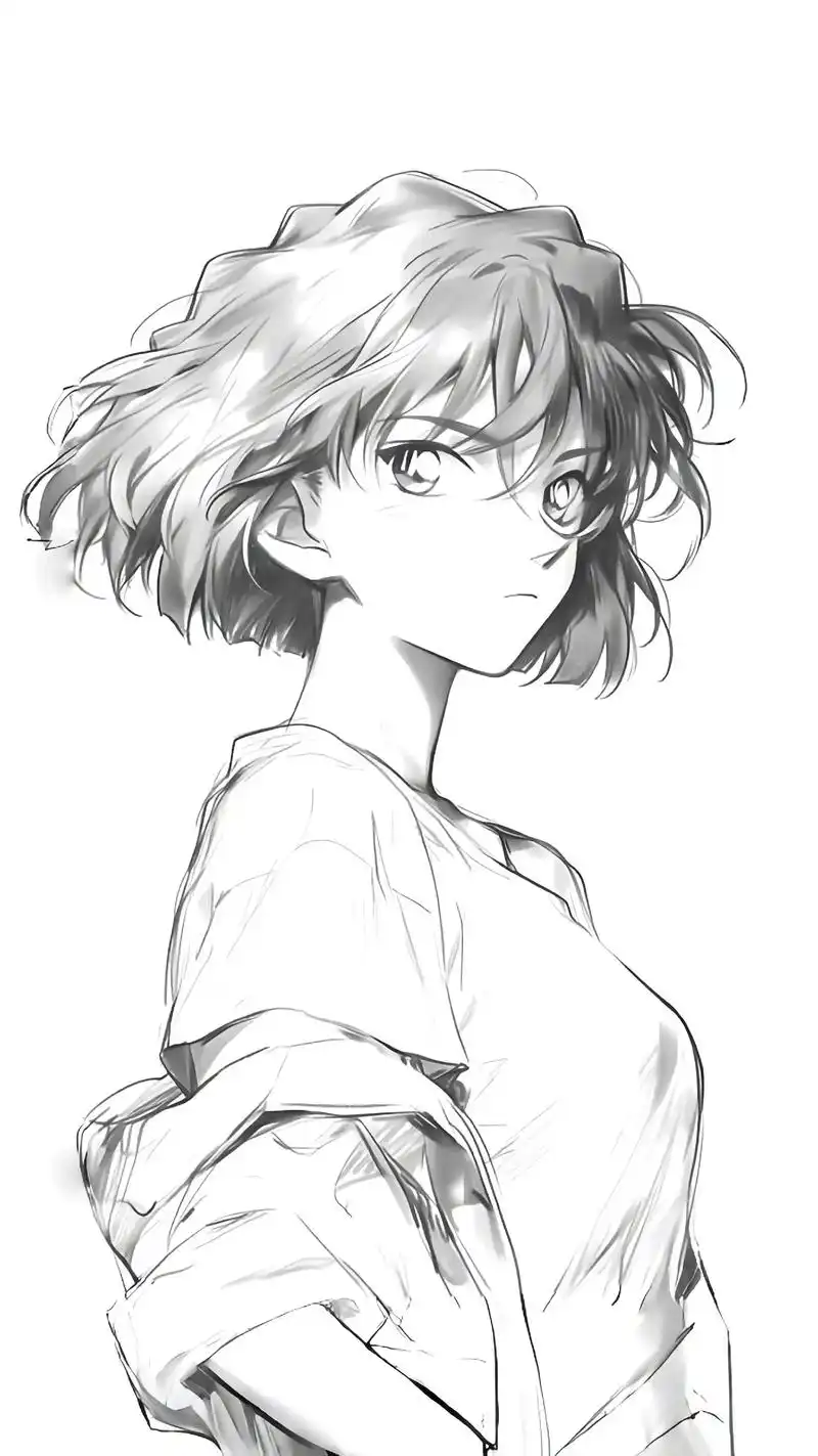 壁纸|名侦探柯南|灰原哀素描②#二次元美图 #好图分享 #高 - 抖音