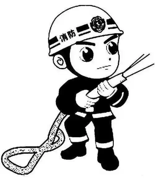 手绘有关消防的漫画简笔画素材