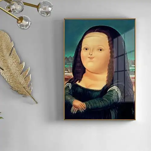纪恒暄 q版胖版蒙娜丽莎 a-胖蒙-金色框 60*80 cm