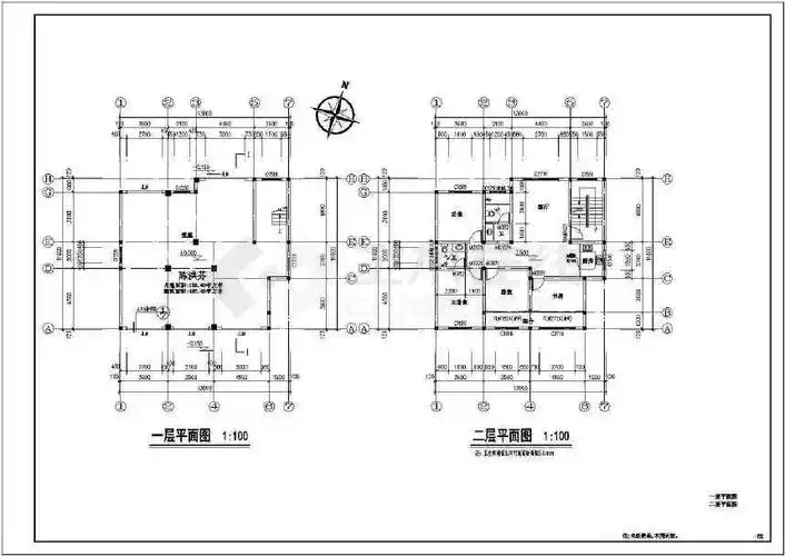 住宅建筑建筑及结构图纸,砖混结构,图纸包括建筑图有一层~屋面层平面