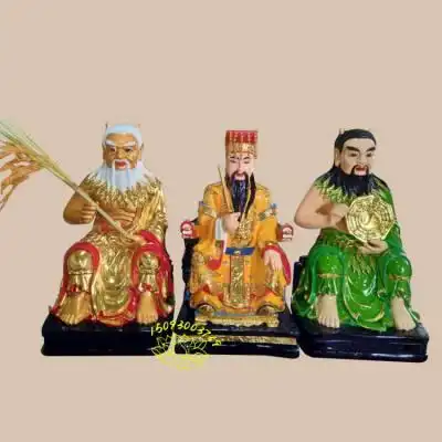 邓州市三皇五帝木雕塑像圣母人皇伏羲人祖神像 天地人三皇定做神像