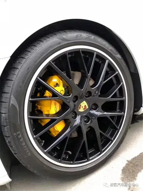 卡钳喷漆案例保时捷刹车卡钳改色-宝蓝色案例汽车刹车卡钳喷漆改色,能