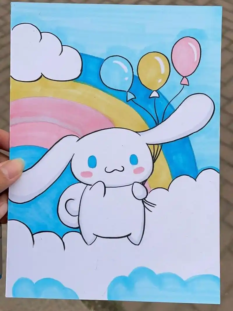 玉桂狗(马克笔)附过程 画个玉桂狗 90荷兰白卡 7