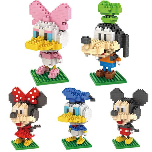 微型小颗粒积木益智拼装儿童玩具兼容乐高迪士尼米奇卡通成人拼图