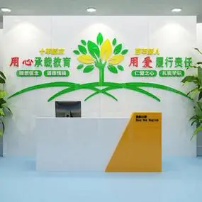辅导班墙面装饰贴画培训中心教育机构前台大厅形象文化背景墙布置