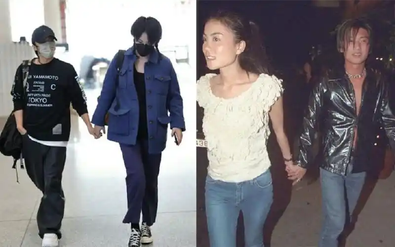 王菲谢霆锋牵手现身机场!时隔23年再公开秀恩爱,男方害羞放不开