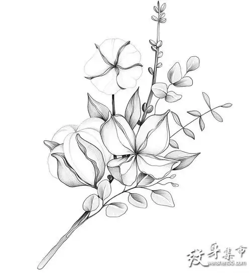 素描点刺纹身素描点刺纹身手稿素描点刺纹身手稿图案
