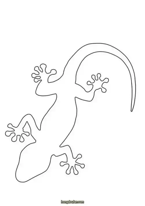 壁虎剪影形状a4下载打印图片-红豆饭小学生简笔画大全