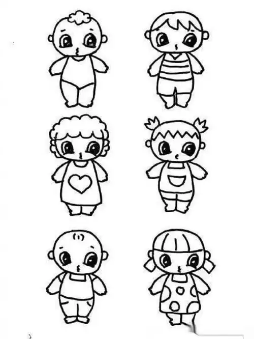 可爱的娃娃简笔画 可爱的娃娃简笔画q版