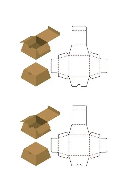创意甜品纸箱刀模包装盒展开图