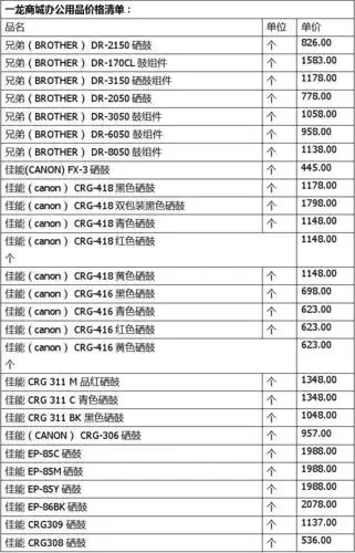百乐办公用品价格清单