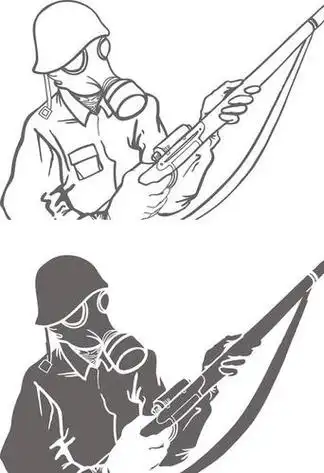 苏联士兵简笔画
