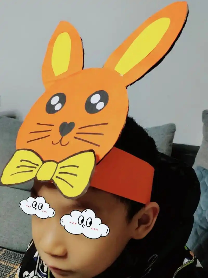 小兔子头饰diy 兔年头饰诞生啦92 大小刚好 一起来变废为宝