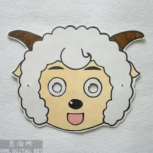 小羊简笔画面具