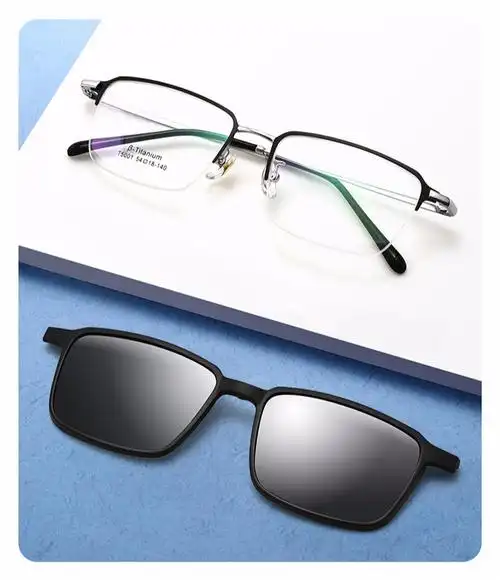 偏光夹片老人老花眼镜男款户外智能变焦渐进多焦点女时尚远近两用偏光