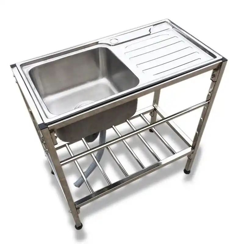 厨房不锈钢支架盆水槽双槽带水斗池盆架洗菜洗脸洗碗操作台面架子