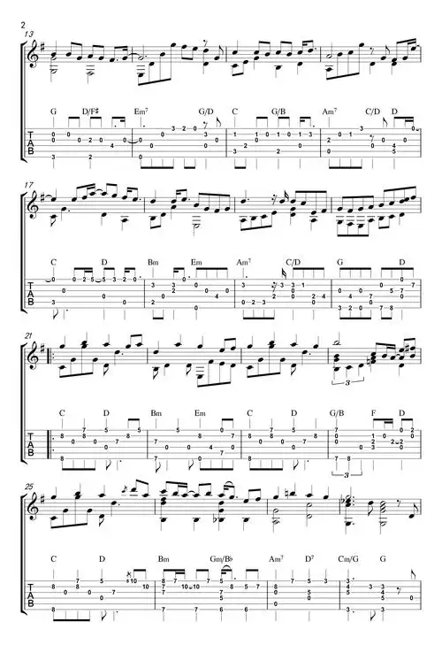 突然好想你指弹谱-五月天-吉他独奏谱-指弹演示视频2