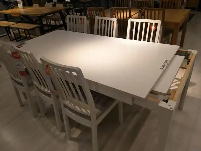 伸缩型宜家国内代购伊克多兰餐桌可加长桌餐厅实木餐桌