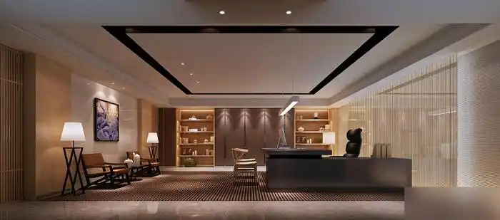 中式禅意办公室设计效果图