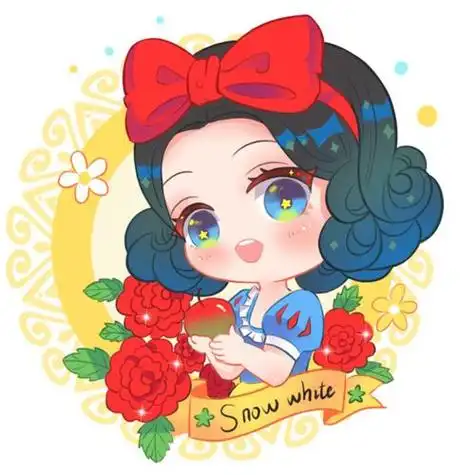 q版迪士尼公主头像白雪公灵动乖巧梅莉达公主颜值提升