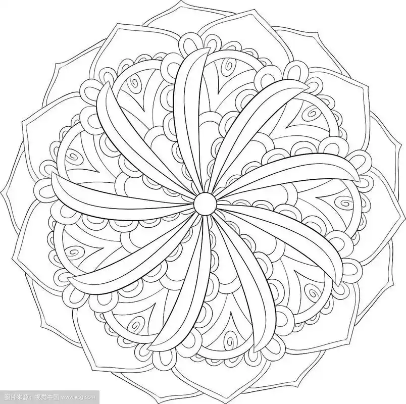 成人涂色书册一幅禅宗曼陀罗图像