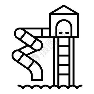 水上乐园图标插画_水上乐园图标卡通_水上乐园图标插图_手绘_板绘_摄