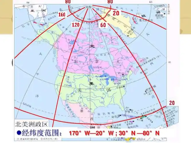一,地理位置和范围  经纬度范围: 170°w—20°w ; 30°n