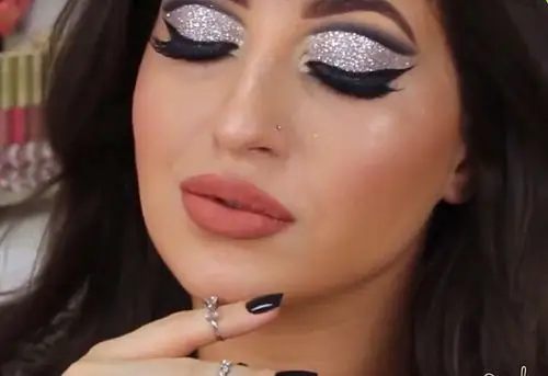 舞台夜店派对模特妆影视摄影蓝色白色亮片亮粉胶水口红个性眼影