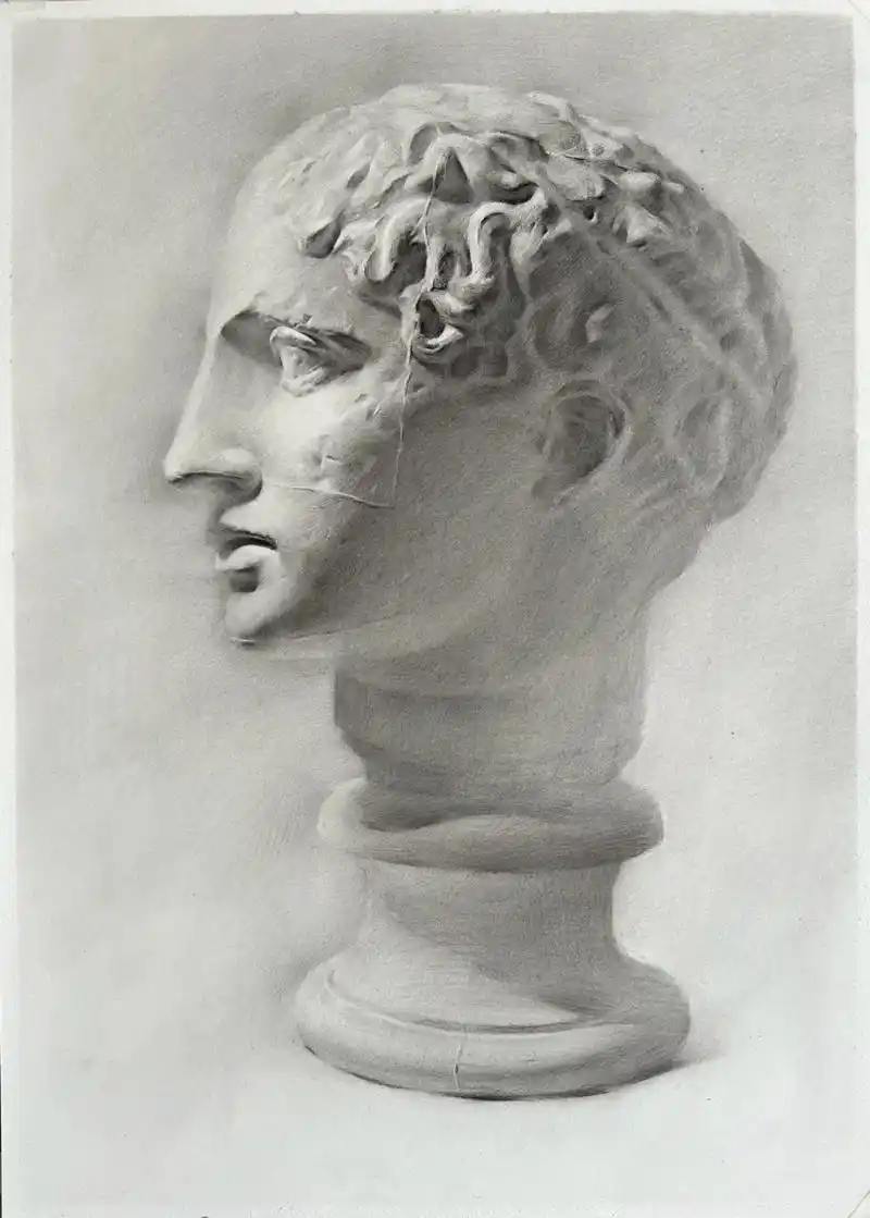 原来是叫巴特农女神    步骤图.#素描 #美术生 #石膏像 - 抖音