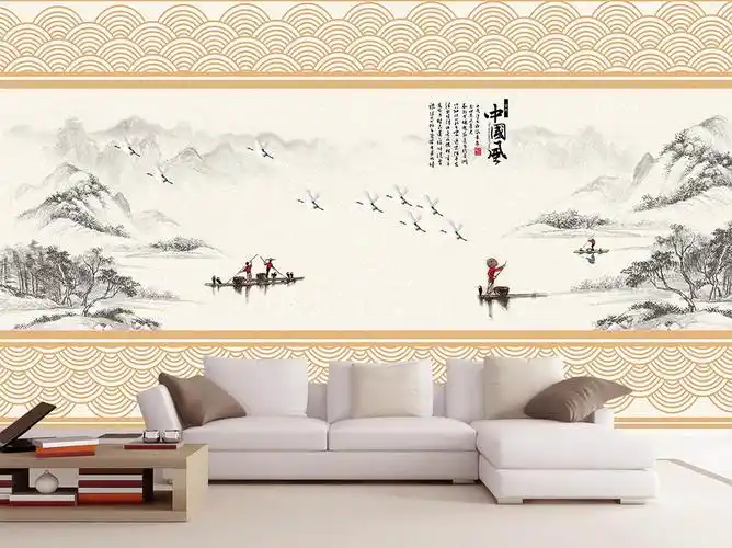 16389214)_中式电视背景墙_我图网