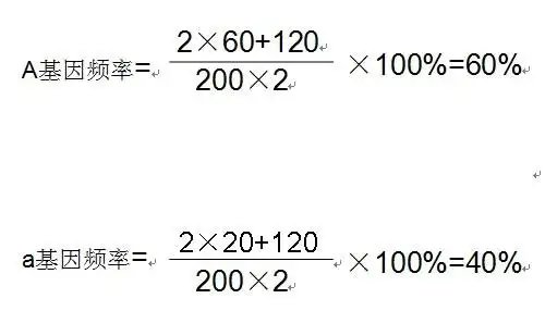 基因频率和基因型频率的关系及计算