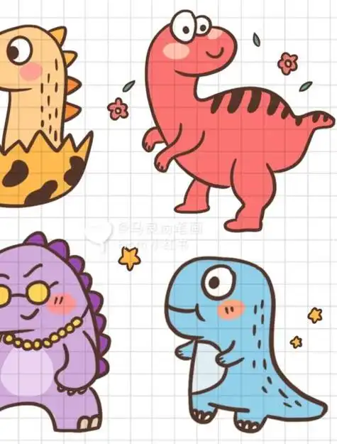 恐龙简笔画大全带颜色恐龙图片简笔画