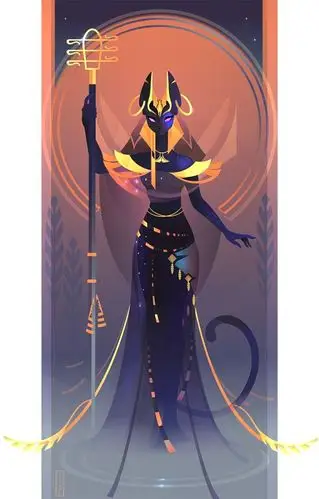 插画师作品第141期法国自由插画师yliade再创作的古埃及众神霸气十足